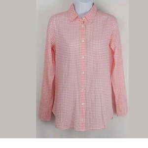 J Crew Pink white check Blouse

Size 4